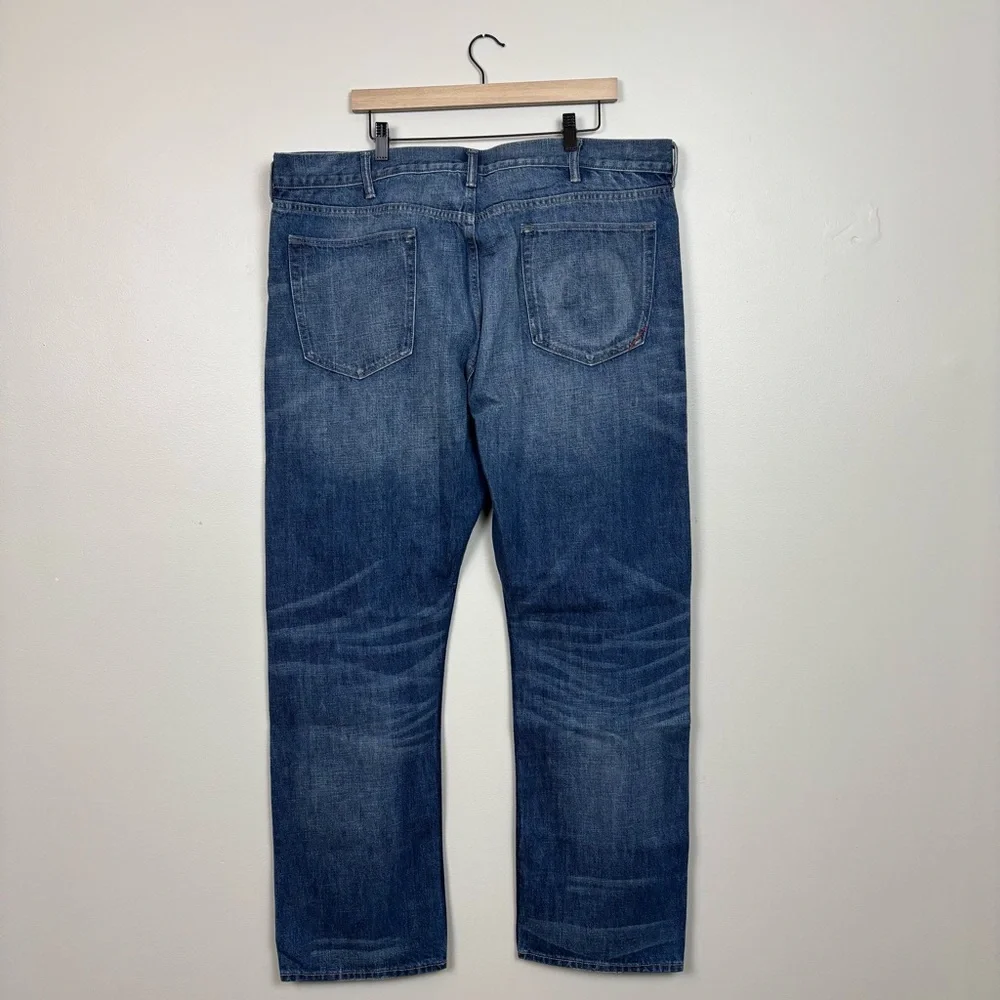 Banana‎ Republic Jeans Mens 42x34 Blue Slim Fit Whiskered 5 Pocket Denim